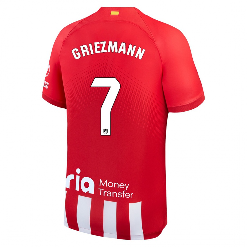 Barn Antoine Griezmann #7 Rød Hvit Hjemmetrøye Drakt Trøye 2023/24 Skjorter T-Skjorte