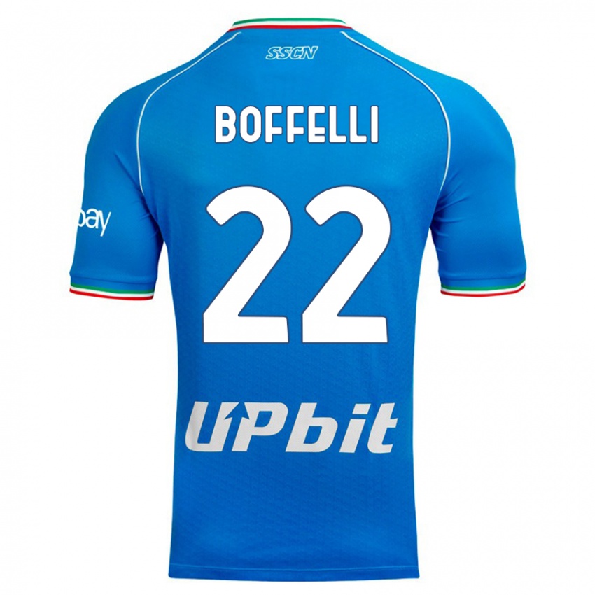 Barn Valerio Boffelli #22 Himmelblå Hjemmetrøye Drakt Trøye 2023/24 Skjorter T-Skjorte