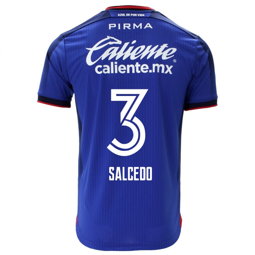 Barn Carlos Salcedo #3 Blå Hjemmetrøye Drakt Trøye 2023/24 Skjorter T-Skjorte