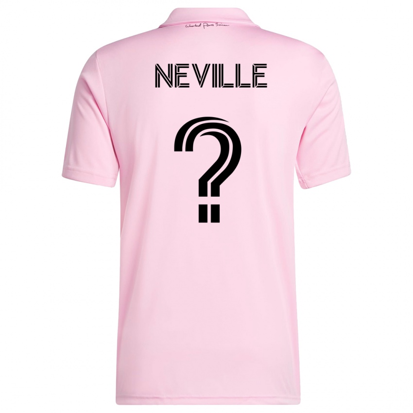 Barn Harvey Neville #0 Rosa Hjemmetrøye Drakt Trøye 2023/24 Skjorter T-Skjorte