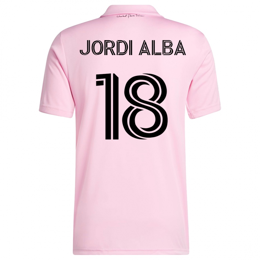 Barn Jordi Alba #18 Rosa Hjemmetrøye Drakt Trøye 2023/24 Skjorter T-Skjorte