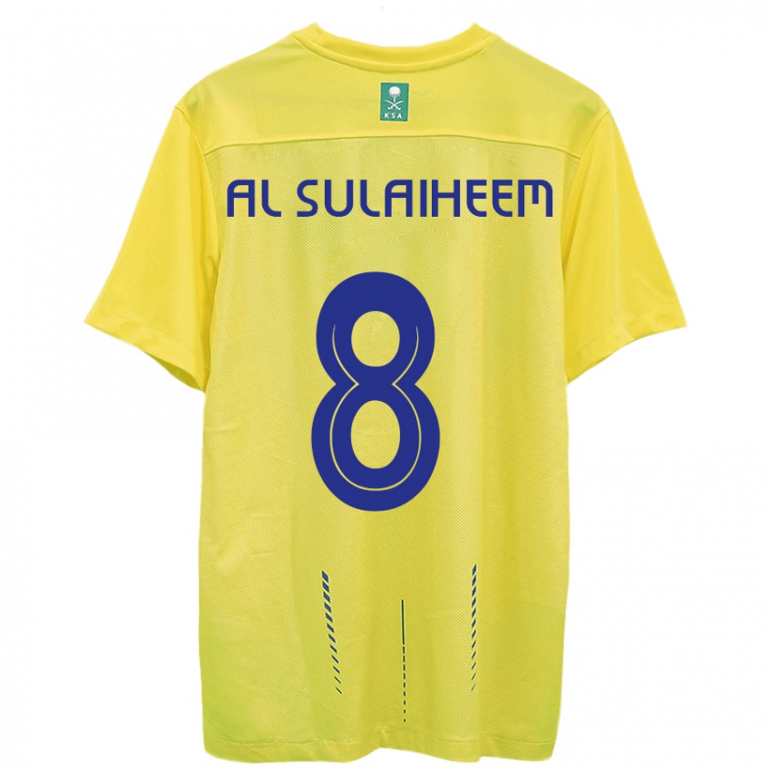 Barn Abdulmajeed Al-Sulaiheem #8 Gul Hjemmetrøye Drakt Trøye 2023/24 Skjorter T-Skjorte