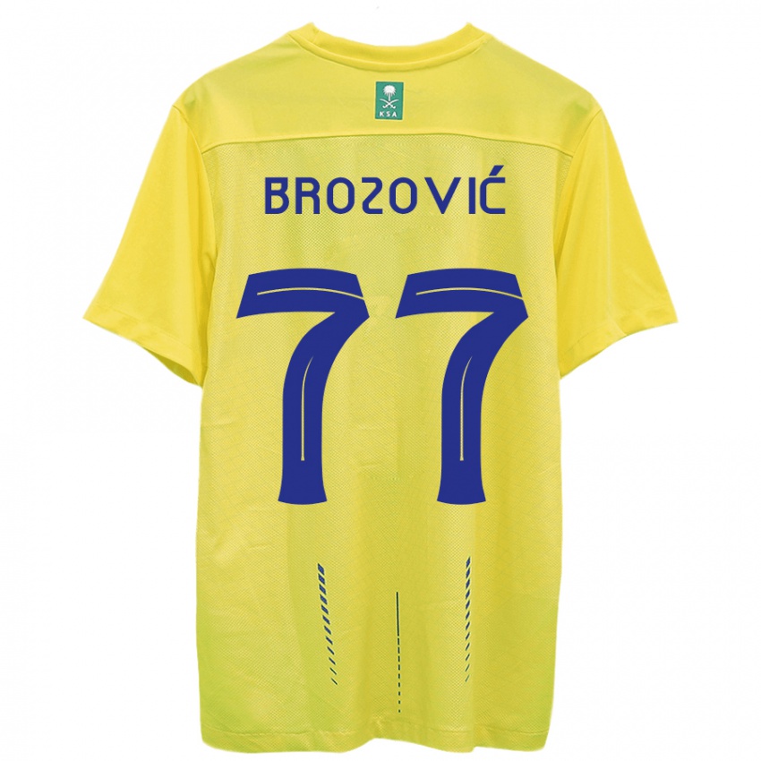 Barn Marcelo Brozovic #77 Gul Hjemmetrøye Drakt Trøye 2023/24 Skjorter T-Skjorte