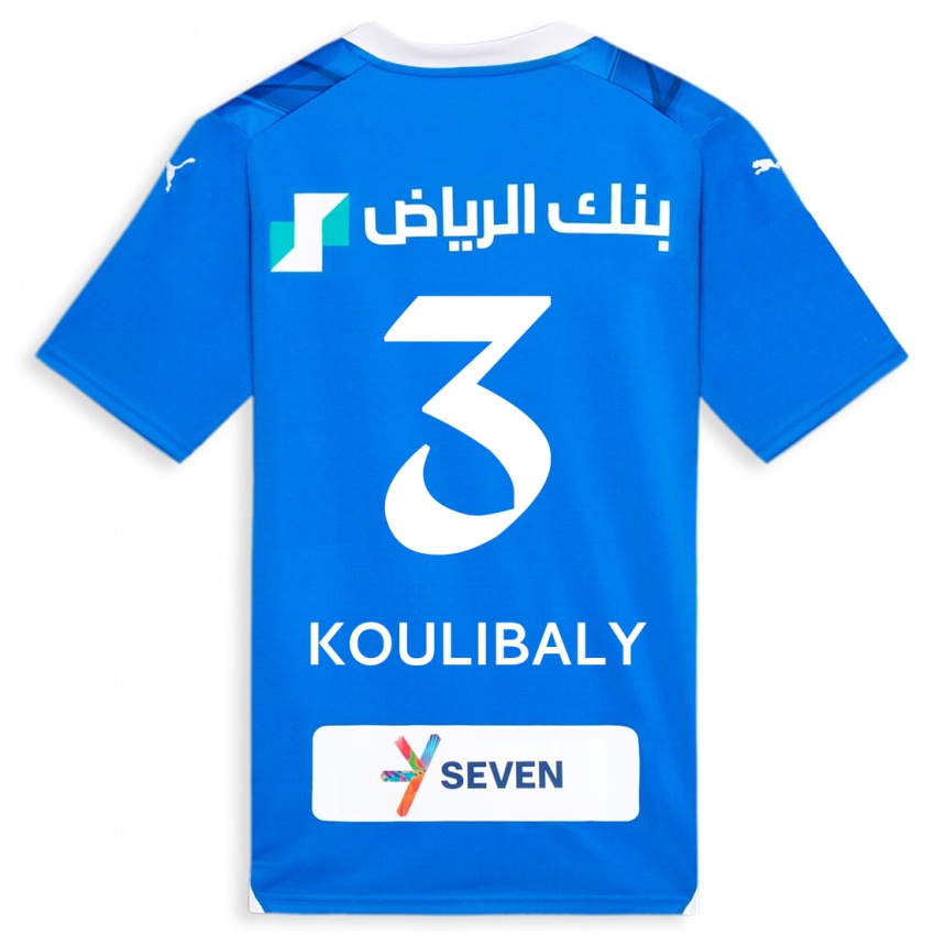 Barn Kalidou Koulibaly #3 Blå Hjemmetrøye Drakt Trøye 2023/24 Skjorter T-Skjorte