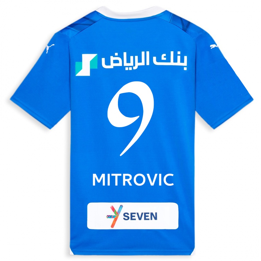Barn Aleksandar Mitrovic #9 Blå Hjemmetrøye Drakt Trøye 2023/24 Skjorter T-Skjorte