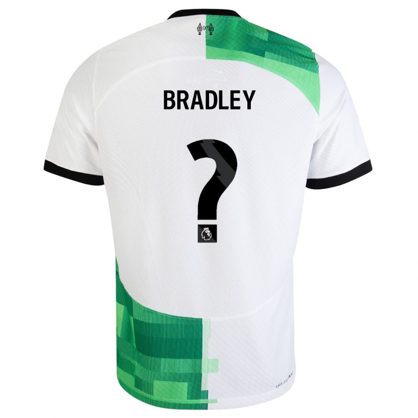 Barn Conor Bradley #0 Hvit Grønn Bortetrøye Drakt Trøye 2023/24 Skjorter T-Skjorte