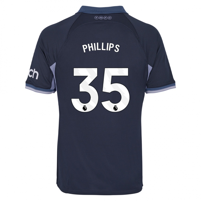 Barn Ashley Phillips #35 Mørke Blå Bortetrøye Drakt Trøye 2023/24 Skjorter T-Skjorte