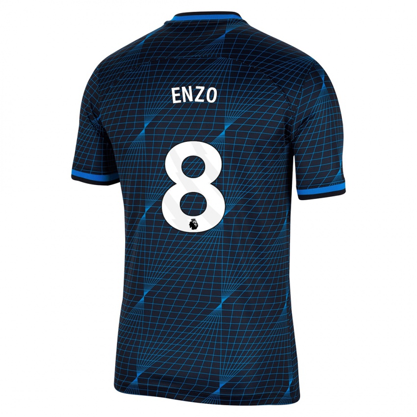 Barn Enzo Fernández #8 Mørke Blå Bortetrøye Drakt Trøye 2023/24 Skjorter T-Skjorte