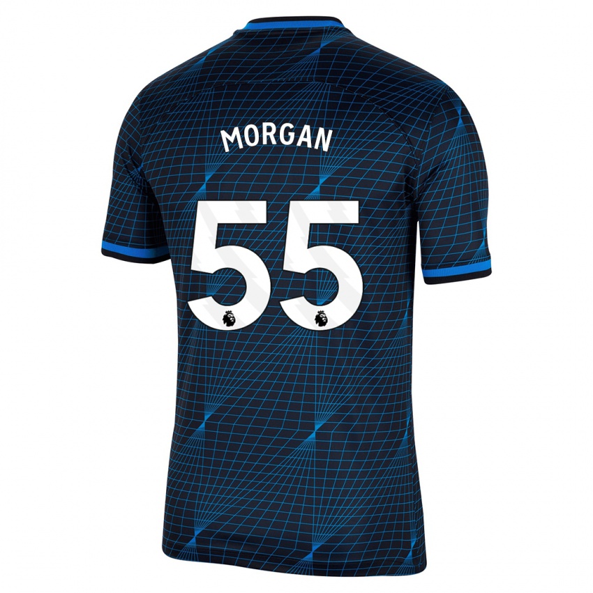 Barn Jimmy-Jay Morgan #55 Mørke Blå Bortetrøye Drakt Trøye 2023/24 Skjorter T-Skjorte