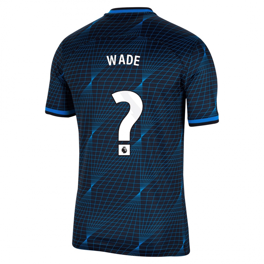 Barn Shaun Wade #0 Mørke Blå Bortetrøye Drakt Trøye 2023/24 Skjorter T-Skjorte