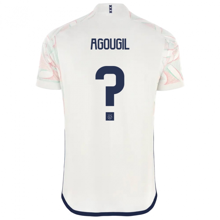 Barn Oualid Agougil #0 Hvit Bortetrøye Drakt Trøye 2023/24 Skjorter T-Skjorte