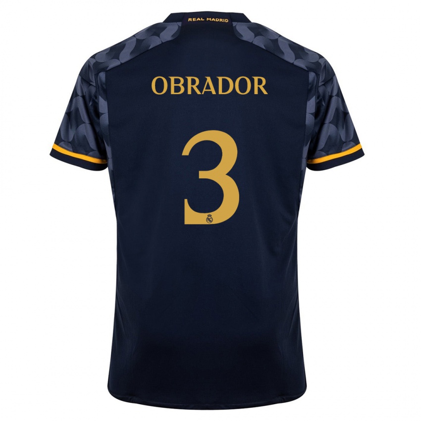 Barn Rafel Obrador #3 Mørke Blå Bortetrøye Drakt Trøye 2023/24 Skjorter T-Skjorte