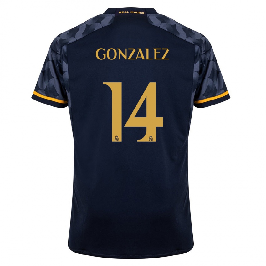 Barn David Gonzalez #14 Mørke Blå Bortetrøye Drakt Trøye 2023/24 Skjorter T-Skjorte