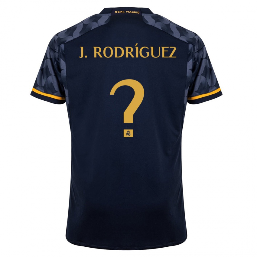 Barn Juan Rodríguez #0 Mørke Blå Bortetrøye Drakt Trøye 2023/24 Skjorter T-Skjorte
