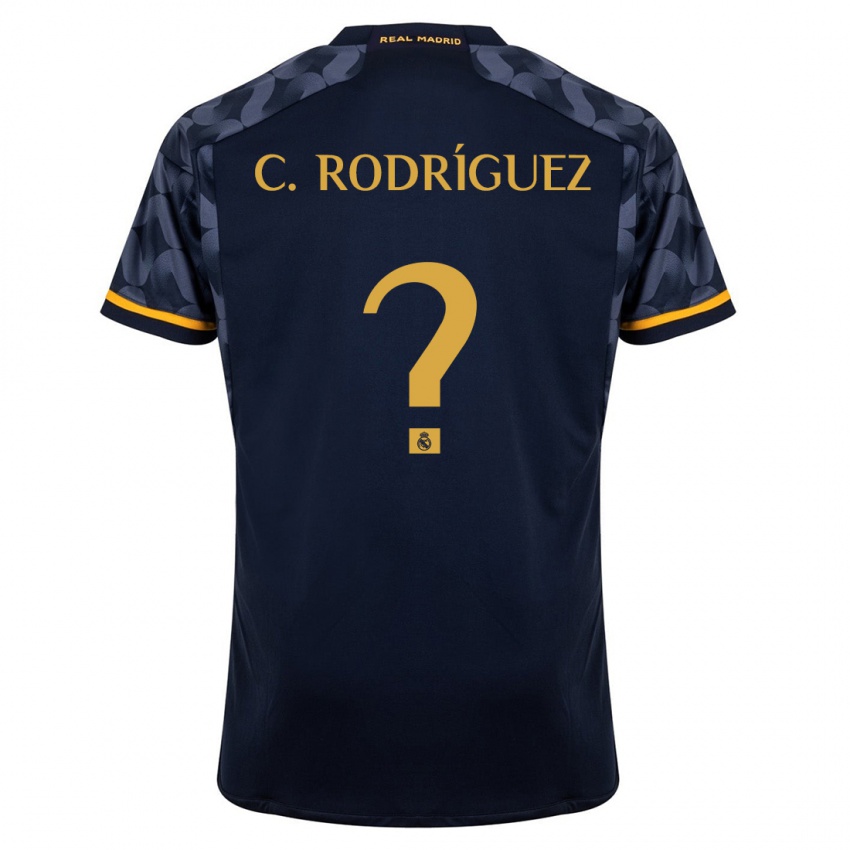 Barn Carlos Rodríguez #0 Mørke Blå Bortetrøye Drakt Trøye 2023/24 Skjorter T-Skjorte