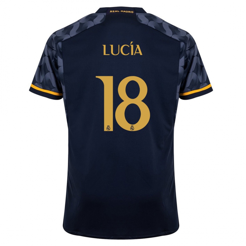 Barn Lucia Rodriguez #18 Mørke Blå Bortetrøye Drakt Trøye 2023/24 Skjorter T-Skjorte