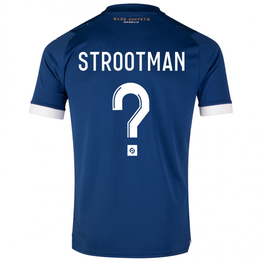 Barn Kevin Strootman #0 Mørke Blå Bortetrøye Drakt Trøye 2023/24 Skjorter T-Skjorte