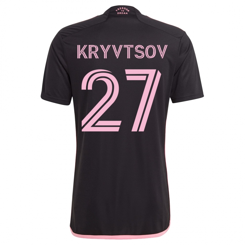 Barn Sergiy Kryvtsov #27 Svart Bortetrøye Drakt Trøye 2023/24 Skjorter T-Skjorte