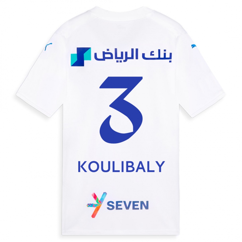 Barn Kalidou Koulibaly #3 Hvit Bortetrøye Drakt Trøye 2023/24 Skjorter T-Skjorte