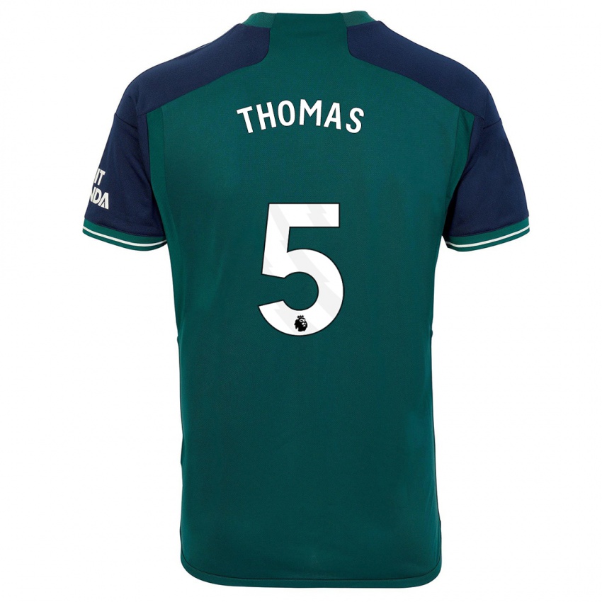 Barn Thomas Partey #5 Grønn Tredje Sett Drakt Trøye 2023/24 Skjorter T-Skjorte