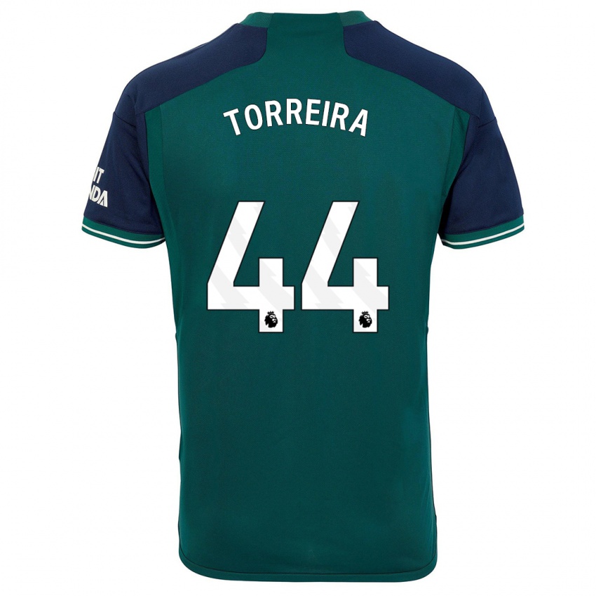 Barn Lucas Torreira #44 Grønn Tredje Sett Drakt Trøye 2023/24 Skjorter T-Skjorte