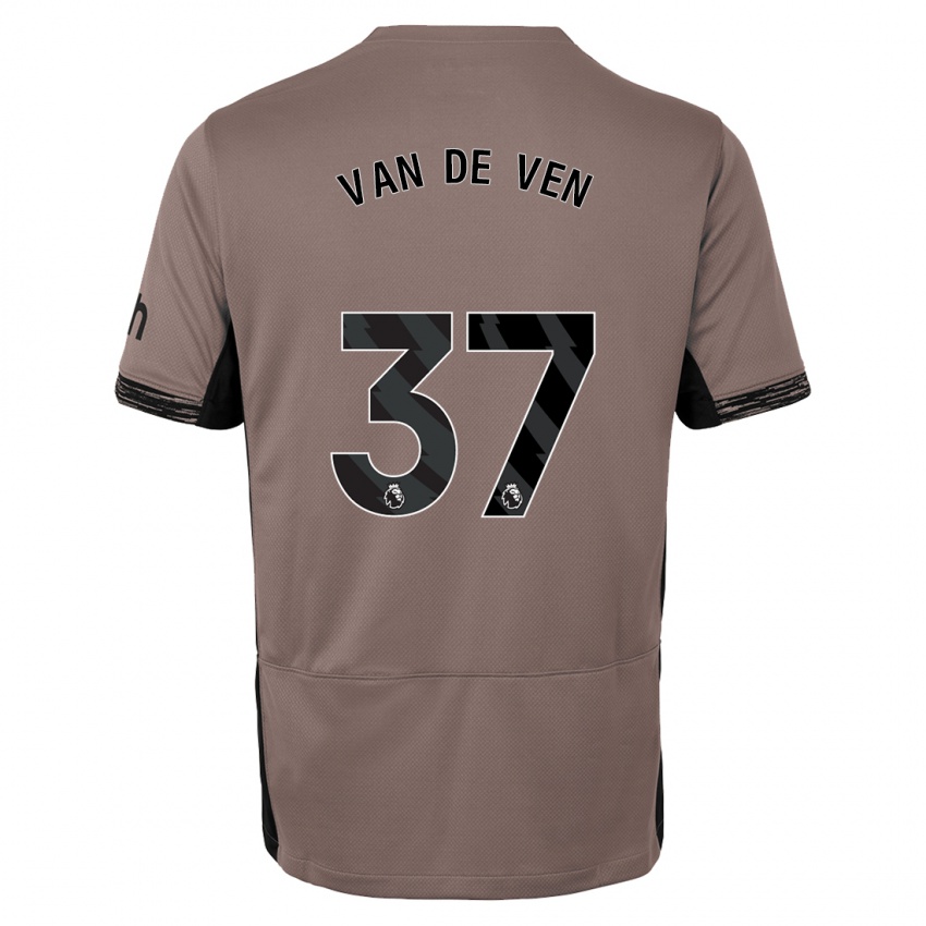 Barn Micky Van De Ven #37 Mørk Beige Tredje Sett Drakt Trøye 2023/24 Skjorter T-Skjorte