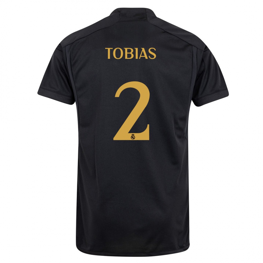 Barn Vinícius Tobias #2 Svart Tredje Sett Drakt Trøye 2023/24 Skjorter T-Skjorte
