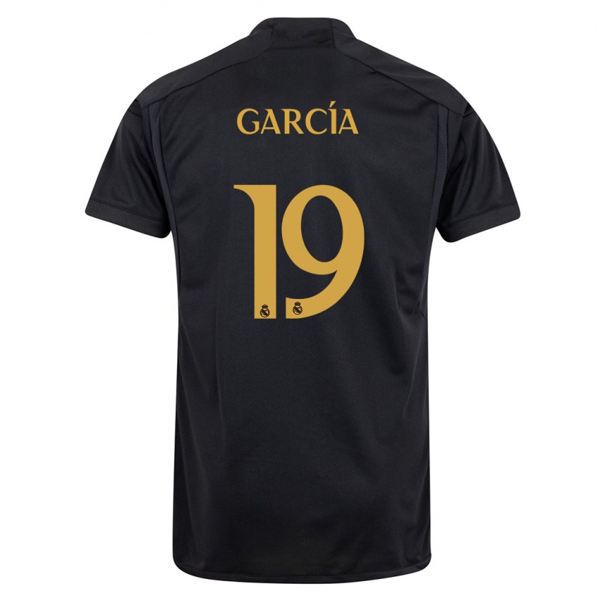 Barn Andrés García #19 Svart Tredje Sett Drakt Trøye 2023/24 Skjorter T-Skjorte