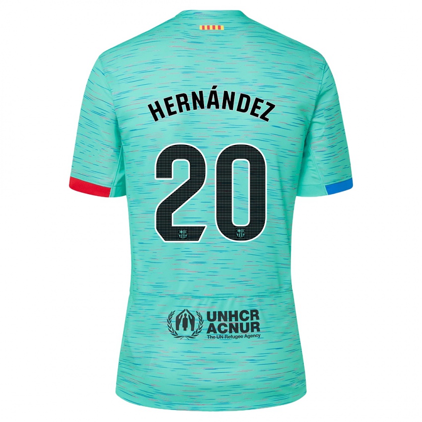 Barn Unai Hernández #20 Lys Aqua Tredje Sett Drakt Trøye 2023/24 Skjorter T-Skjorte