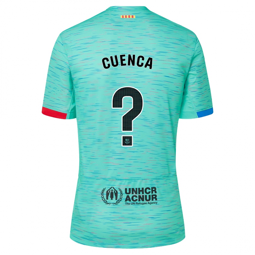 Barn Andrés Cuenca #0 Lys Aqua Tredje Sett Drakt Trøye 2023/24 Skjorter T-Skjorte