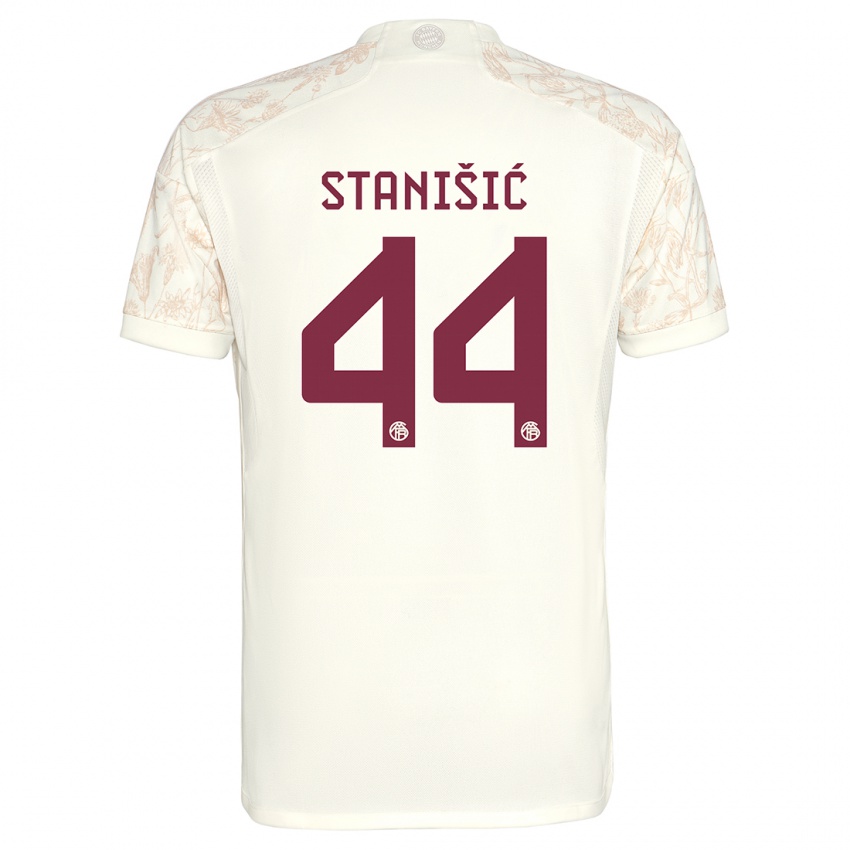 Barn Josip Stanisic #44 Off White Tredje Sett Drakt Trøye 2023/24 Skjorter T-Skjorte