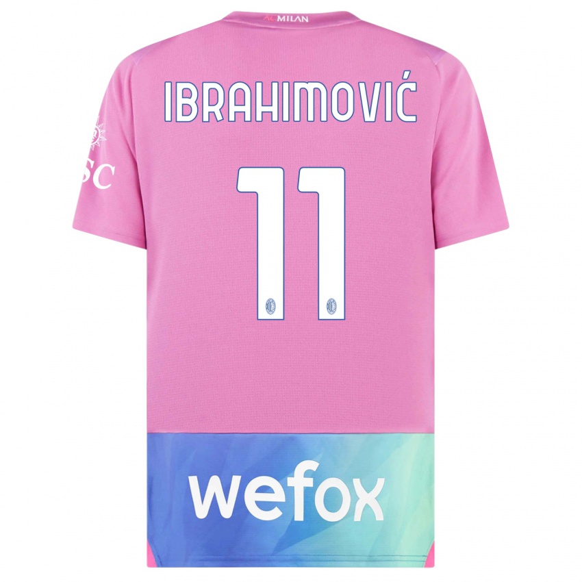 Barn Zlatan Ibrahimovic #11 Rosa Lilla Tredje Sett Drakt Trøye 2023/24 Skjorter T-Skjorte