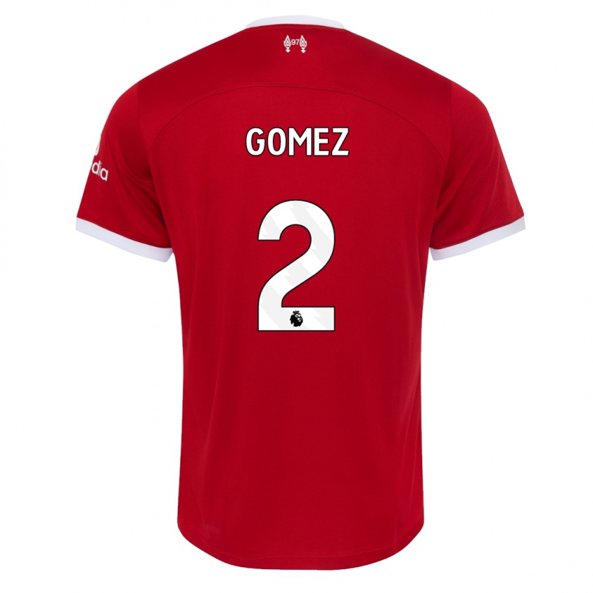 Mann Joe Gomez #2 Rød Hjemmetrøye Drakt Trøye 2023/24 Skjorter T-Skjorte