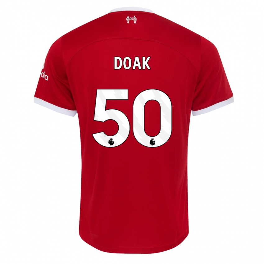 Mann Ben Doak #50 Rød Hjemmetrøye Drakt Trøye 2023/24 Skjorter T-Skjorte