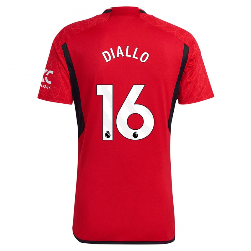 Mann Amad Diallo #16 Rød Hjemmetrøye Drakt Trøye 2023/24 Skjorter T-Skjorte