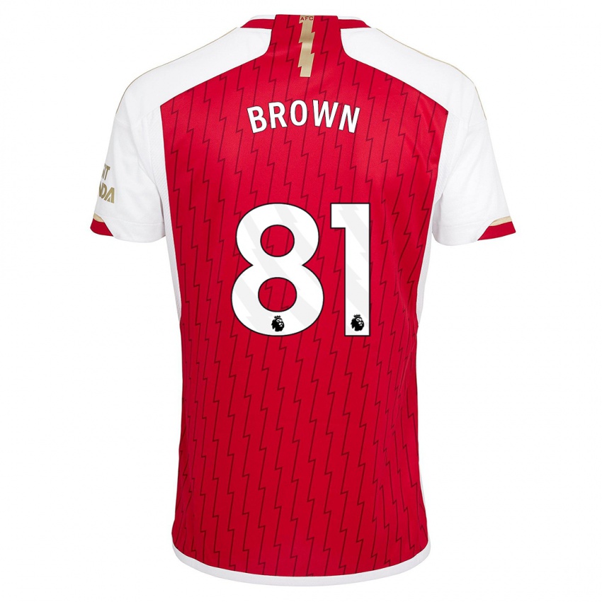Mann Luis Brown #81 Rød Hjemmetrøye Drakt Trøye 2023/24 Skjorter T-Skjorte