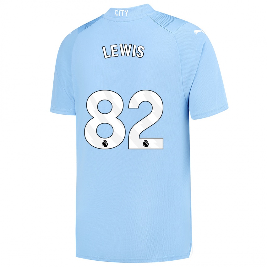 Mann Rico Lewis #82 Lyse Blå Hjemmetrøye Drakt Trøye 2023/24 Skjorter T-Skjorte