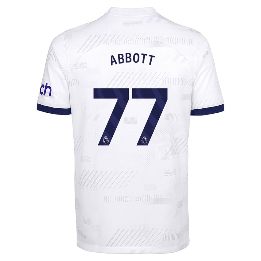 Mann George Abbott #77 Hvit Hjemmetrøye Drakt Trøye 2023/24 Skjorter T-Skjorte