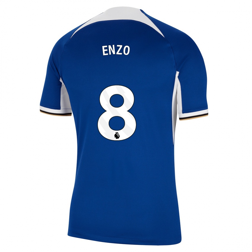 Mann Enzo Fernandez #8 Blå Hjemmetrøye Drakt Trøye 2023/24 Skjorter T-Skjorte