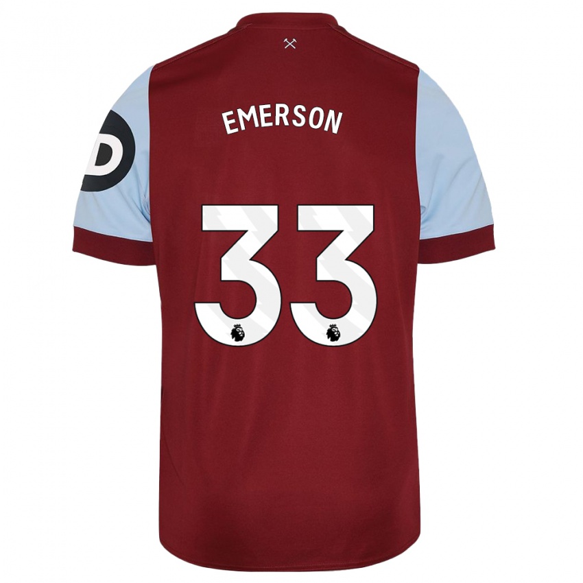 Mann Emerson Palmieri #33 Rødbrun Hjemmetrøye Drakt Trøye 2023/24 Skjorter T-Skjorte