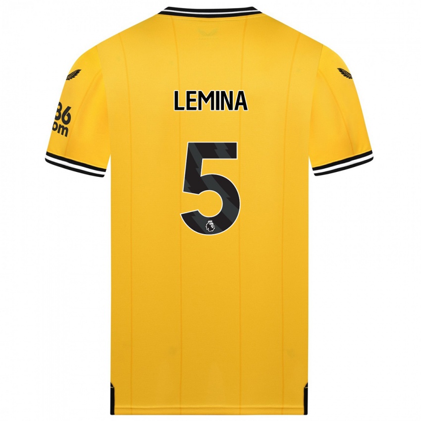 Mann Mario Lemina #5 Gul Hjemmetrøye Drakt Trøye 2023/24 Skjorter T-Skjorte