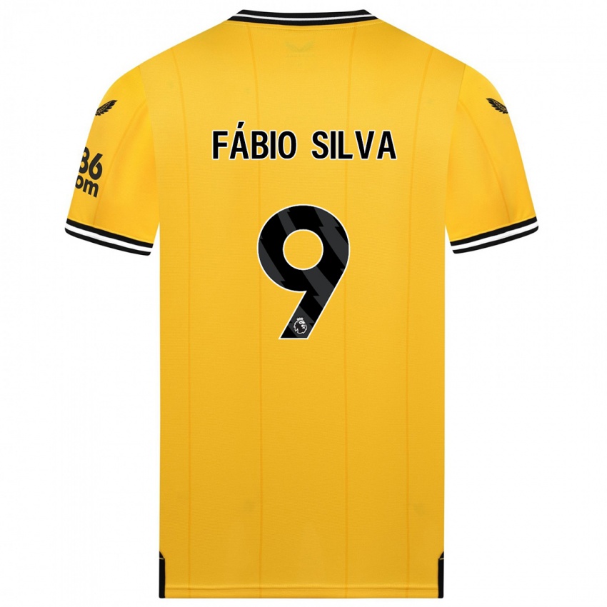 Mann Fábio Silva #9 Gul Hjemmetrøye Drakt Trøye 2023/24 Skjorter T-Skjorte