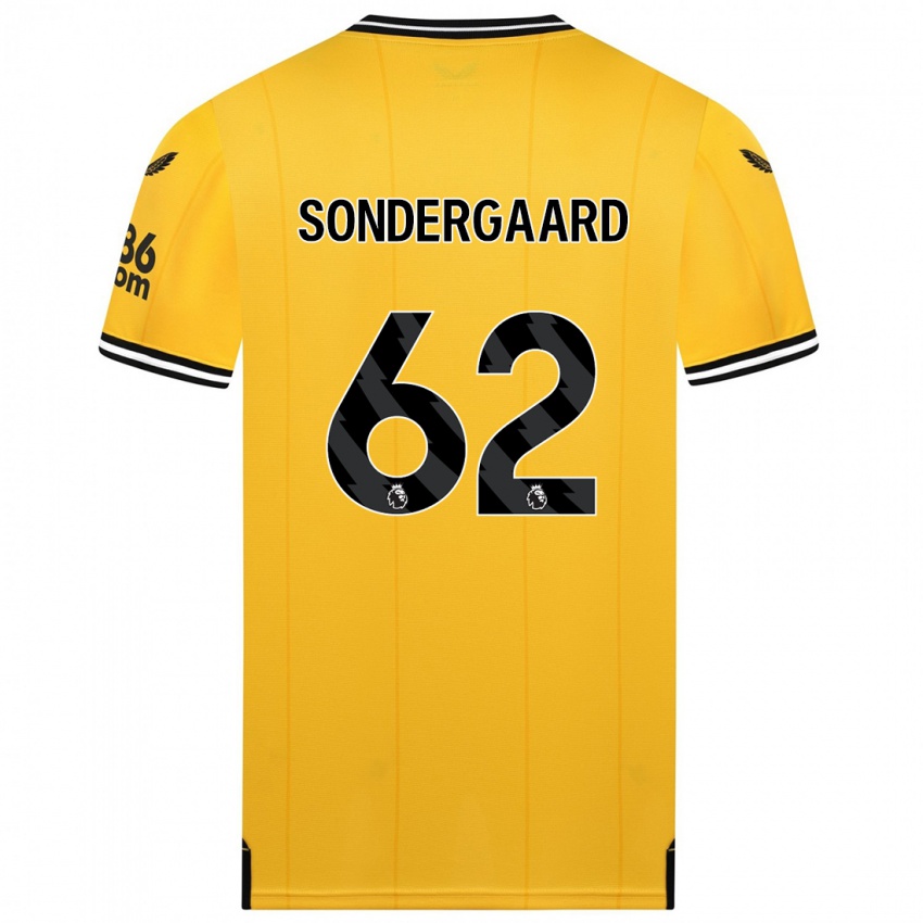 Mann Andreas Sondergaard #62 Gul Hjemmetrøye Drakt Trøye 2023/24 Skjorter T-Skjorte