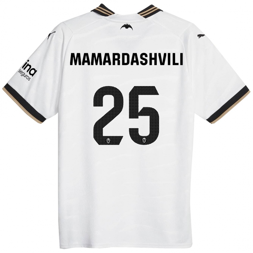 Mann Giorgi Mamardashvili #25 Hvit Hjemmetrøye Drakt Trøye 2023/24 Skjorter T-Skjorte