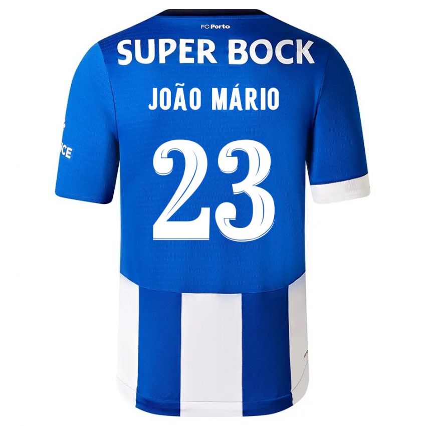 Mann Joao Mario #23 Blå Hvit Hjemmetrøye Drakt Trøye 2023/24 Skjorter T-Skjorte
