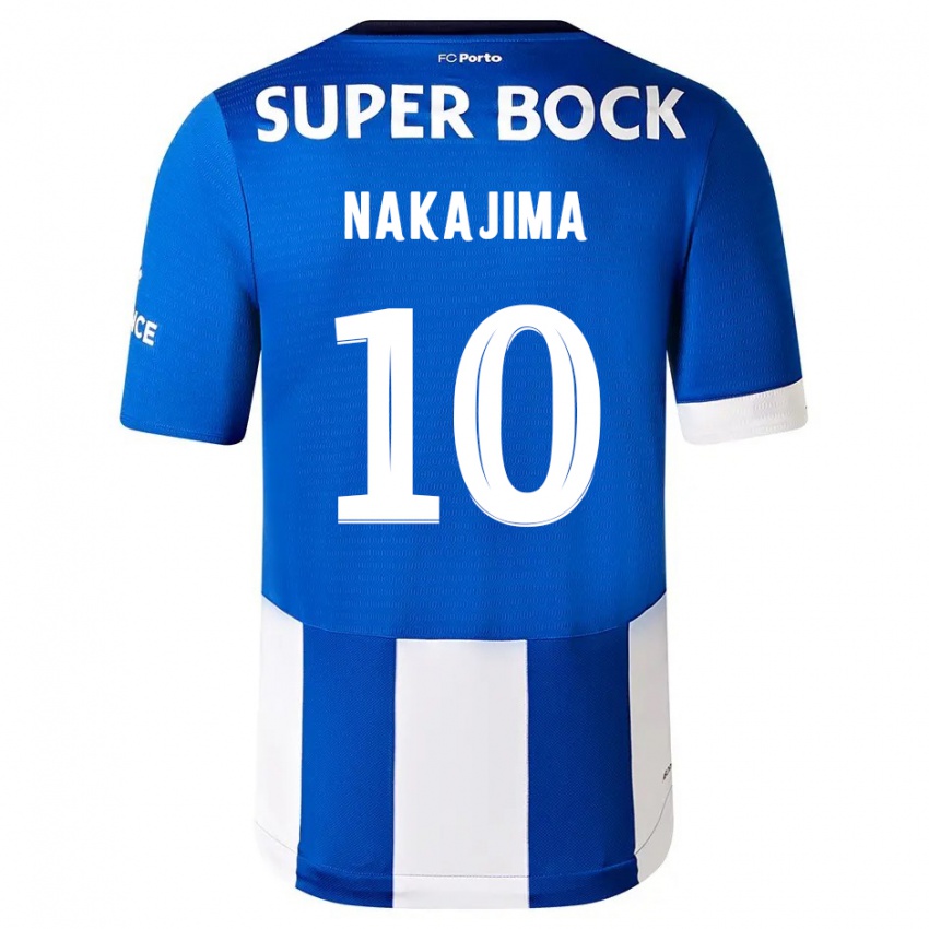 Mann Shoya Nakajima #10 Blå Hvit Hjemmetrøye Drakt Trøye 2023/24 Skjorter T-Skjorte