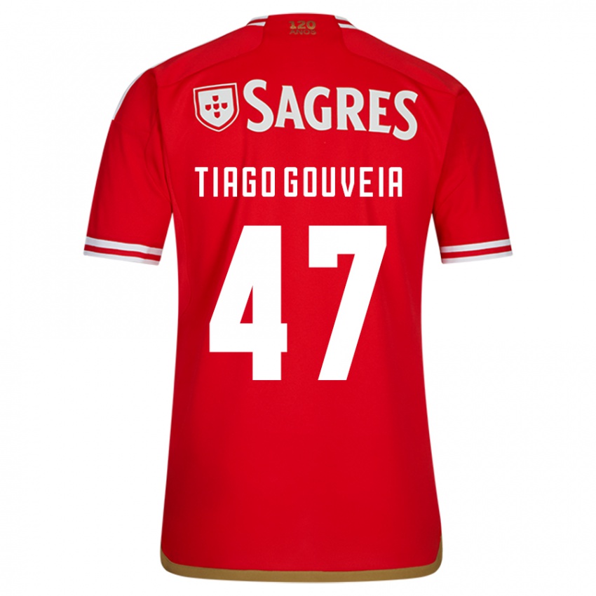 Mann Tiago Gouveia #47 Rød Hjemmetrøye Drakt Trøye 2023/24 Skjorter T-Skjorte
