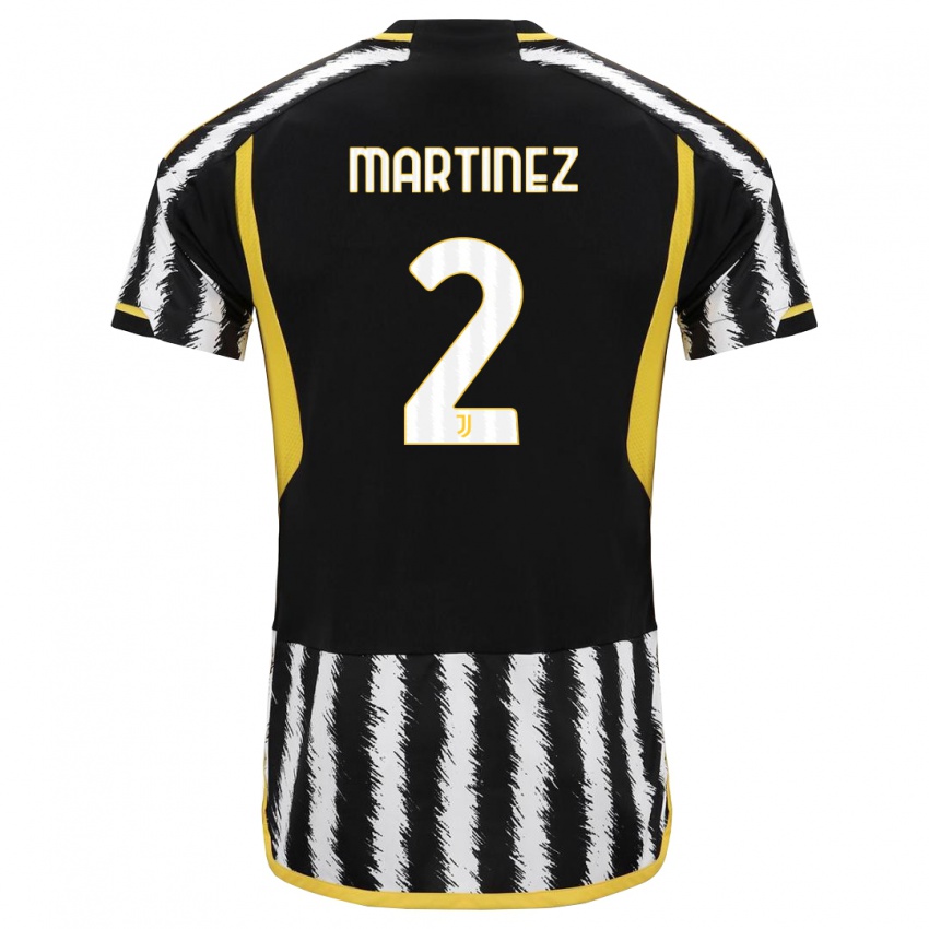 Mann Bruno Martinez #2 Svart Hvit Hjemmetrøye Drakt Trøye 2023/24 Skjorter T-Skjorte