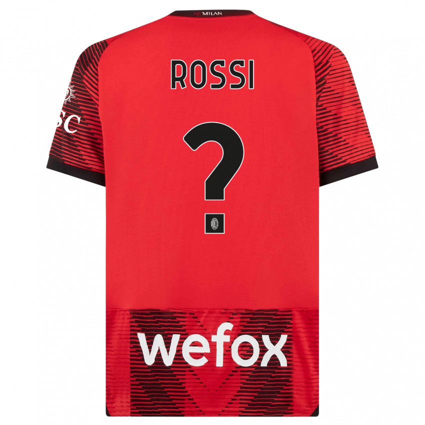 Mann Gianluca Rossi #0 Rød Svart Hjemmetrøye Drakt Trøye 2023/24 Skjorter T-Skjorte