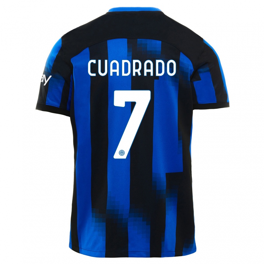 Mann Juan Cuadrado #7 Svart Blå Hjemmetrøye Drakt Trøye 2023/24 Skjorter T-Skjorte